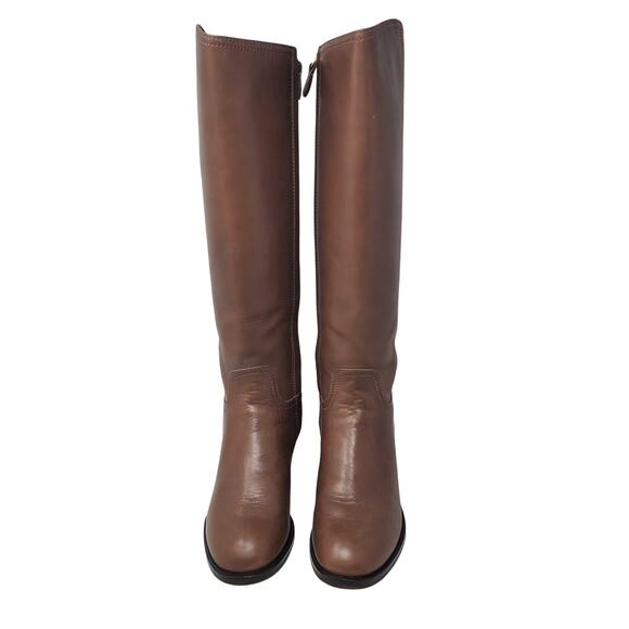 Tory Burch Fulton 55MM Heeled Boot Silky Leather Topo Brown 31148386 Size 7.5 - Picture 5 of 12